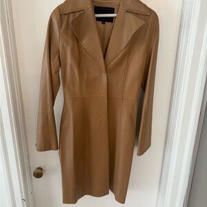 Guess Tan Leather Trench Coat